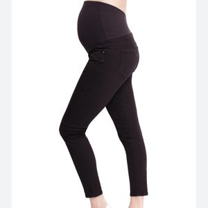 Maternity Inset Panel Skinny Black Jeana over the belly 10/30 new with t…